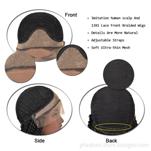 Braid Wigs IN STOCKS Lace Front Synthetic Hair Wigs Long Box Braided Lace Wigs for Black Women